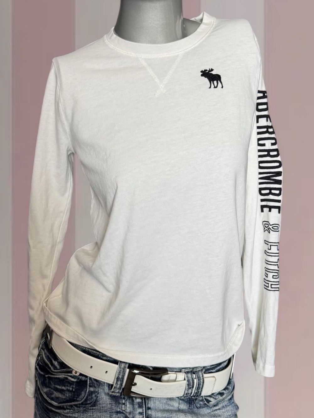 Abercrombie & Fitch White Long Sleeve